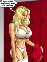 Perfect body adul comics blonde cutie taking off her white undies before sucking black meat.