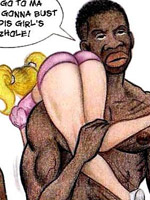 Brunette cartoon ladyboy slips out her bikini and seduced horny waiter to make anal love outdoors.
